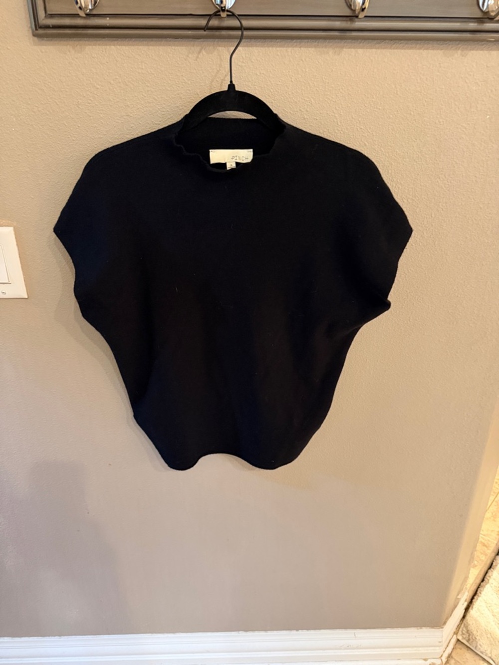 Pinch Black Short Sleeve Mock Neck Top
